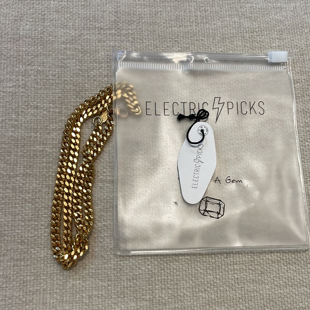 Electric picks gold plated 18 inch chain